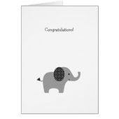 Gray Polka Dot Elephant Baby Glückwunschs Card (Vorne)