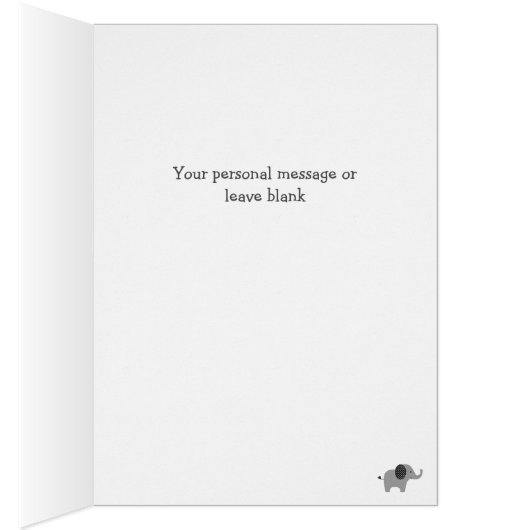 Gray Polka Dot Elephant Baby Glückwunschs Card (Innen (Rechts))