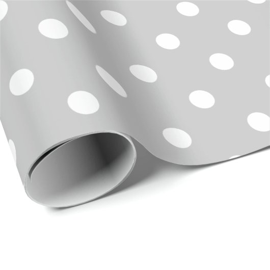 Gray Polka Dot Geschenkpapier (Rolleneckpunkt)