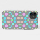 GRAY POLKA DOT IPHONE FALL Case-Mate iPhone HÜLLE (Rückseite (Horizontal))