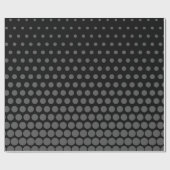 Gray Polka Dot Modern Black Geschenkpapier (Flach)