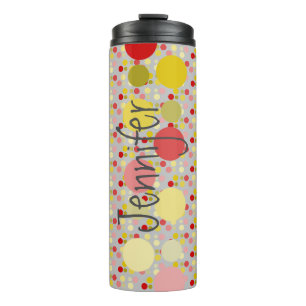 Gray Polka-dot Travel Tumbler Thermosbecher