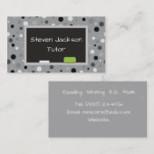 Gray Polka Dot Tutoring Visitenkarte (Vorne/Hinten)