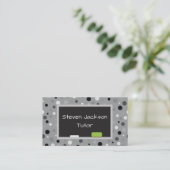 Gray Polka Dot Tutoring Visitenkarte (Stehend Vorderseite)