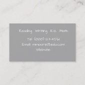 Gray Polka Dot Tutoring Visitenkarte (Rückseite)