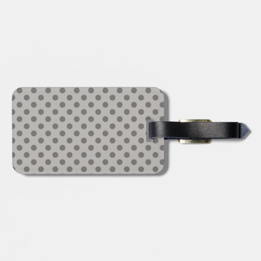 Gray Polka Dots Gepäckanhänger (Rückseite horizontal)
