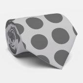 Gray Polka Dots Krawatte (Gerollt)
