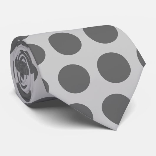 Gray Polka Dots Krawatte (Gerollt)
