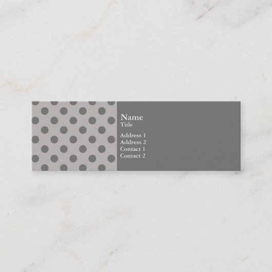 Gray Polka Dots Mini Visitenkarte (Vorderseite)