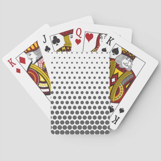 Gray Polka Dots Modern White Spielkarten (Rückseite)