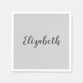 Gray Polka dots personalisieren Serviette (Vorderseite)