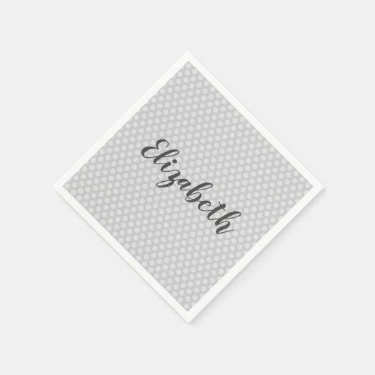 Gray Polka dots personalisieren Serviette (Ecke)