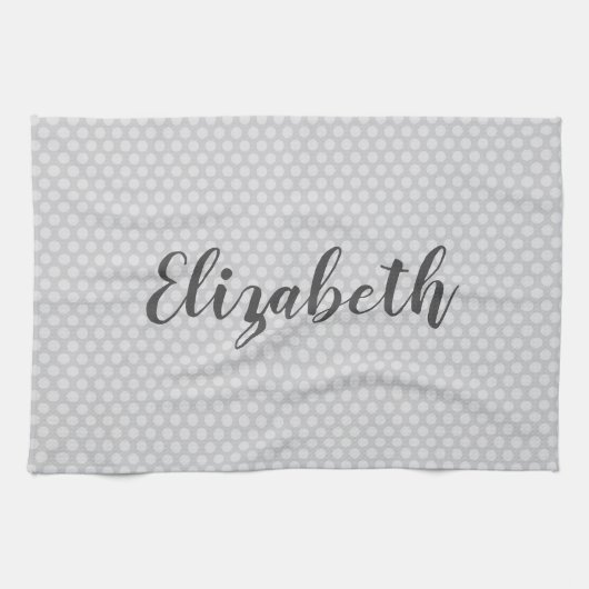 Gray Polka dots trendy Geschirrtuch (Horizontal)