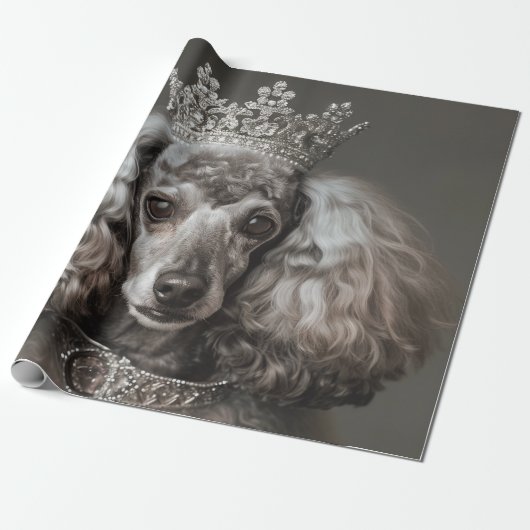 Gray Poodle als Prinzessin verkleidet Geschenkpapier (Ungerollt)