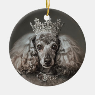 Gray Poodle als Prinzessin verkleidet Keramik Ornament