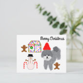 Gray Poodle Christmas #1 Postcard Postkarte (Stehend Vorderseite)