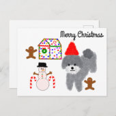 Gray Poodle Christmas #1 Postcard Postkarte (Vorne/Hinten)