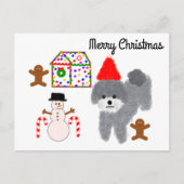 Gray Poodle Christmas #1 Postcard Postkarte (Vorderseite)