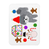 Gray Poodle Christmas #2 Magnet (Vertikal)