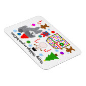Gray Poodle Christmas #3-2 Magnet (Rechte Seite)