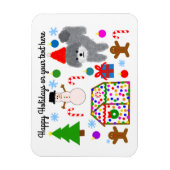 Gray Poodle Christmas #3-2 Magnet (Vertikal)