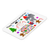 Gray Poodle Christmas #3-2 Magnet (Linke Seite)