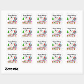 Gray Poodle Christmas #3-3 Stickers (Blatt)