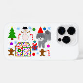 Gray Poodle Christmas #3 iPhone 14 Pro Case (Rückseite (Horizontal))