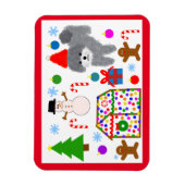 Gray Poodle Christmas #3 Magnet (Vertikal)
