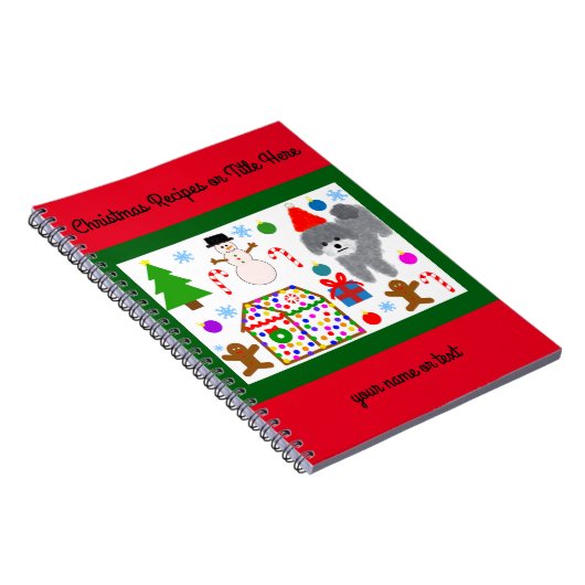 Gray Poodle Christmas #3 Spiral Notebook Notizblock (Rechte Seite)