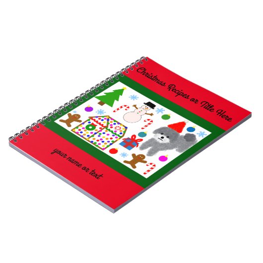 Gray Poodle Christmas #3 Spiral Notebook Notizblock (Linke Seite)