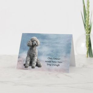 Gray Poodle Dog Loss Sympathie Karte