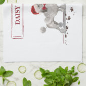 Gray Poodle Funny Christmas Dog mit Baum Geschirrtuch (Gefaltet)