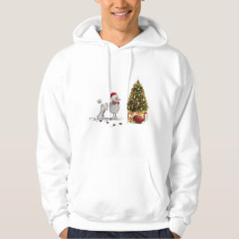 Gray Poodle Funny Christmas Dog mit Baum Hoodie