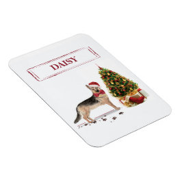 Gray Poodle Funny Christmas Dog mit Baum Magnet