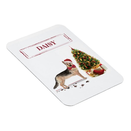 Gray Poodle Funny Christmas Dog mit Baum Magnet (Rechte Seite)