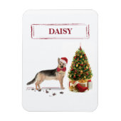 Gray Poodle Funny Christmas Dog mit Baum Magnet (Vertikal)