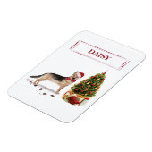 Gray Poodle Funny Christmas Dog mit Baum Magnet (Linke Seite)