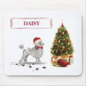 Gray Poodle Funny Christmas Dog mit Baum Mousepad (Vorne)