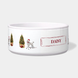 Gray Poodle Funny Christmas Dog mit Baum Napf