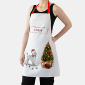 Gray Poodle Funny Christmas Dog mit Baum Schürze (InSitu)