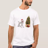 Gray Poodle Funny Christmas Dog mit Baum T-Shirt (Vorderseite)
