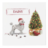 Gray Poodle Funny Christmas Dog mit Baum Würfel (Vorderseite)
