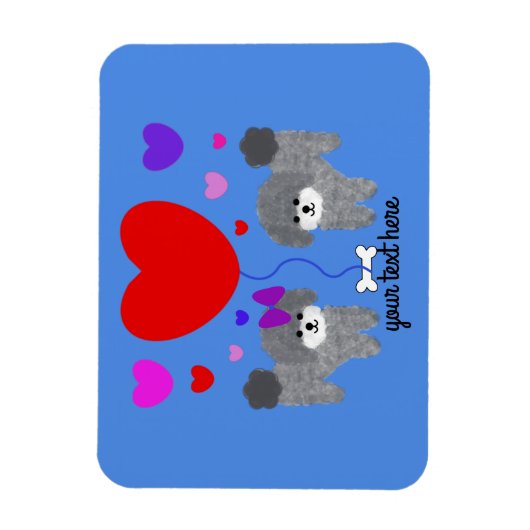 Gray Poodle Valentine #1 Magnet (Vertikal)
