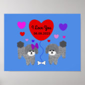 Gray Poodle Valentine #1 Poster (Vorne)