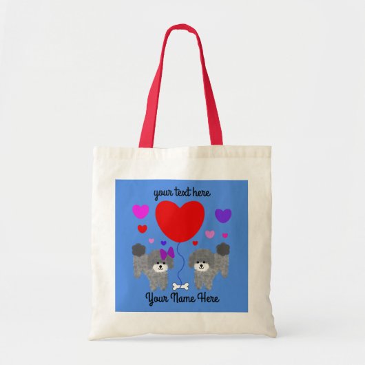 Gray Poodle Valentine #1 Tote Bag Tragetasche (Vorne)