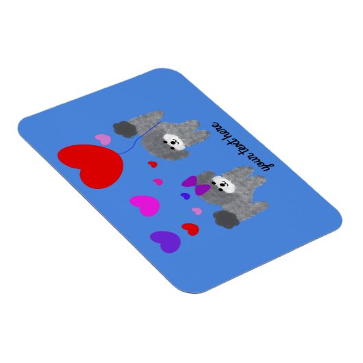 Gray Poodle Valentine #2 Magnet (Rechte Seite)