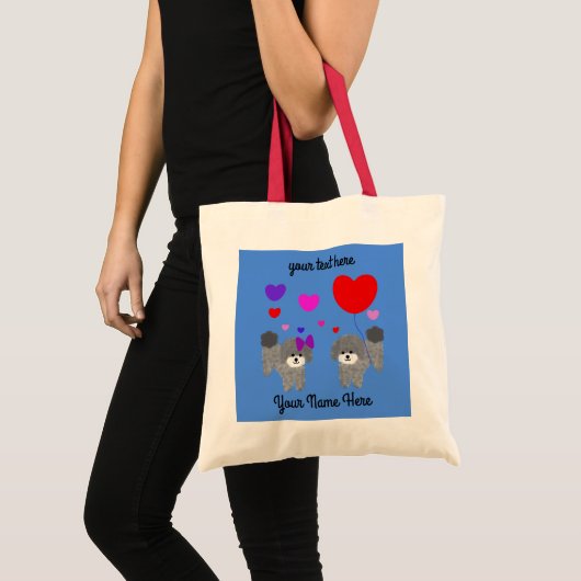 Gray Poodle Valentine #2 Tote Bag Tragetasche (Vorderseite (Produkt))