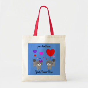 Gray Poodle Valentine #2 Tote Bag Tragetasche