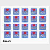 Gray Poodle Valentine #3-3 Stickers (Blatt)
